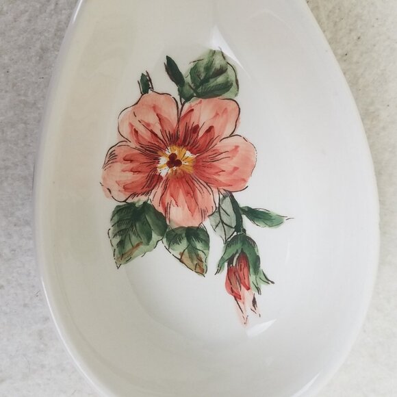 Spoon Rest Ceramic Spring Easter Floral Bunny Rabbit Maxcera - Picture 9 of 11